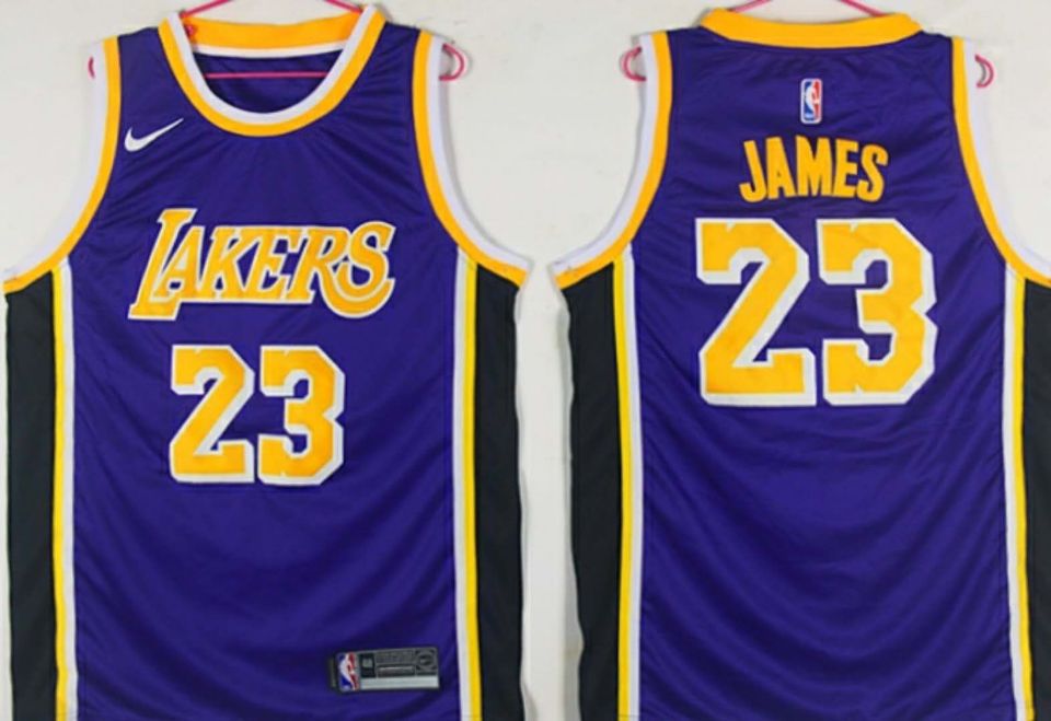 Men Los Angeles Lakers #23 James Purple Nike Game NBA Jerseys->los angeles lakers->NBA Jersey